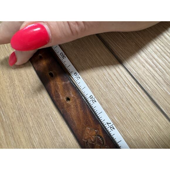 Vintage Mexican Tooled Silver & Abalone Women’s Belt Sz 28 Western Boho Artisan - Picture 8 of 15